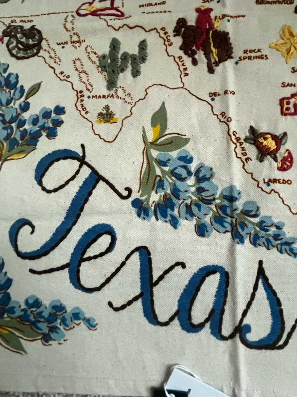 Urban Outfitters ( Home ) TEXAS Tapestry 🐄🐄🐄🐄🐄🐄🐄🐄🐄🐄 NWT - Picture 7 of 12